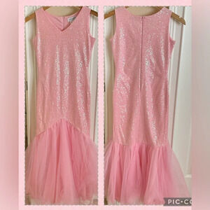 Wishcraft‎ Chasing Fireflies Girls 8 Pink Sequin Long Glamour Dress Costume